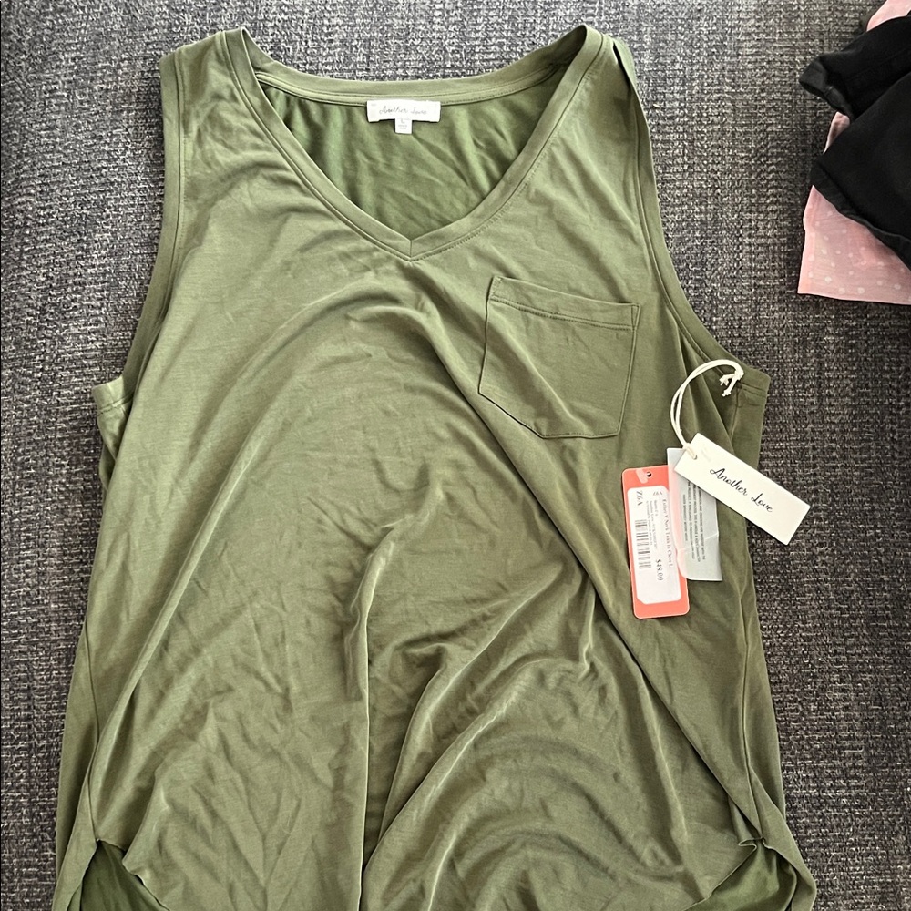 Another Love Sage Green Tank Top